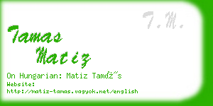 tamas matiz business card